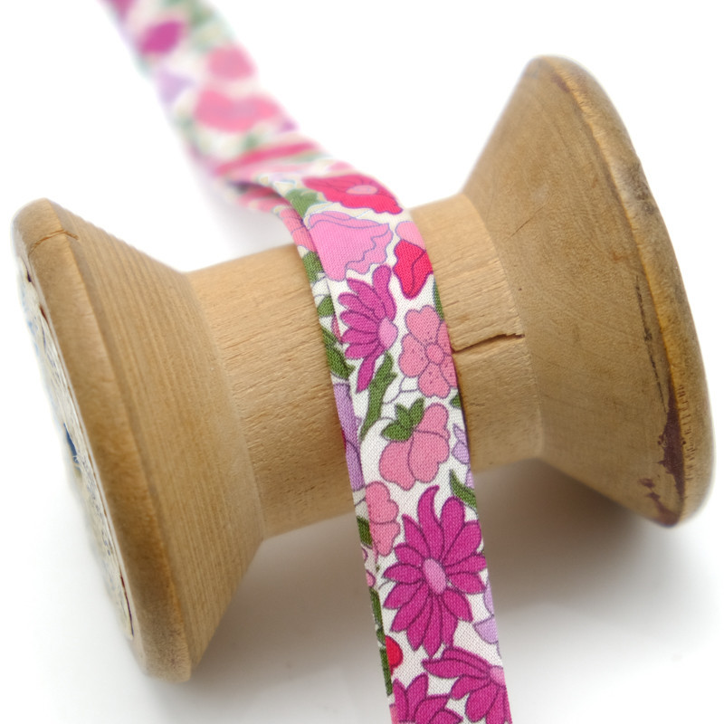 Liberty Fabrics Poppy Forest Pink Bias Tape - Maison Klem